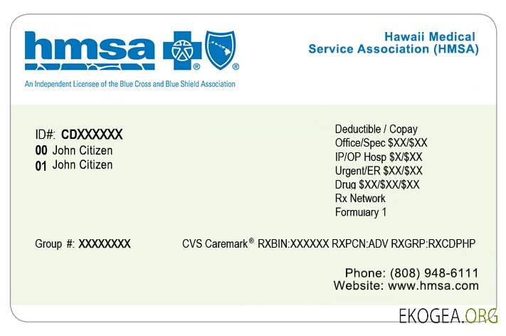 Carte d'assurance maladie d'Hawaï